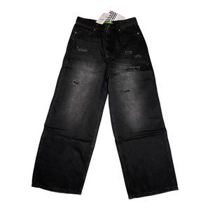 NWT Sandrine Rose X Free People Distressed Wide-Leg Jeans in color Charbon